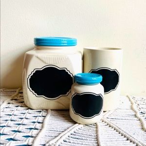 Anthropologie Style Chalkboard Kitchen Canisters